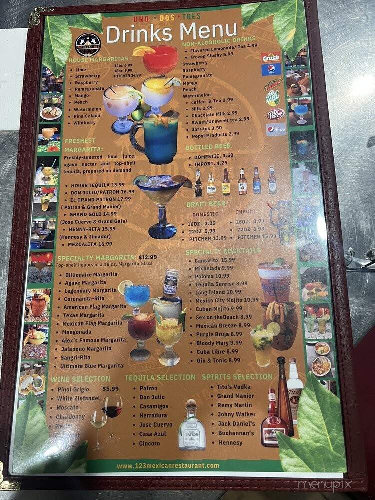 Uno Dos Tres Mexican Restaurant - Fairborn, OH menu_pic