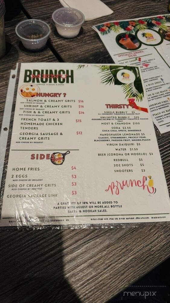 Liquid Paradise - Lauderhill, FL menu_pic