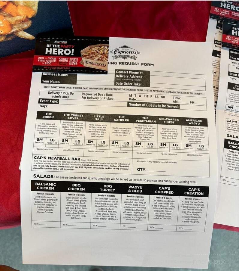 Capriotti's Sandwich Shop - Folsom, CA menu_pic