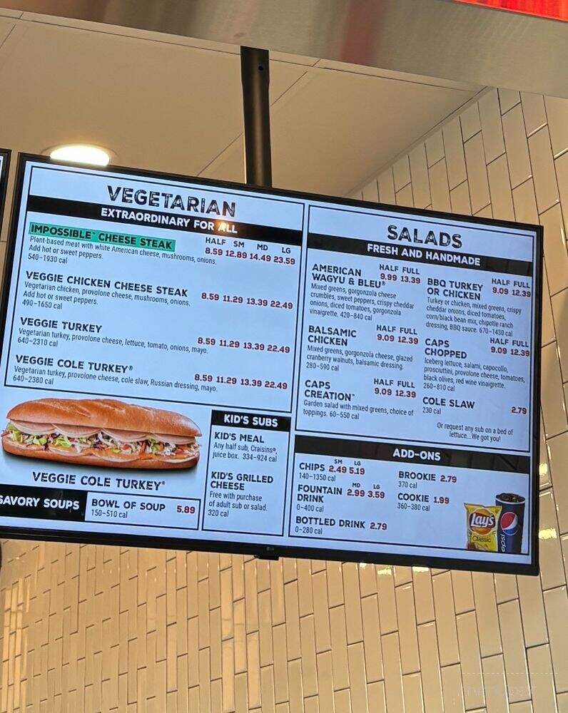 Capriotti's Sandwich Shop - Folsom, CA menu_pic