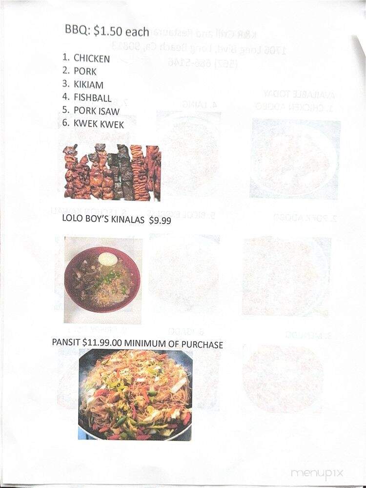 K&R Grill and Restaurant - Long Beach, CA menu_pic