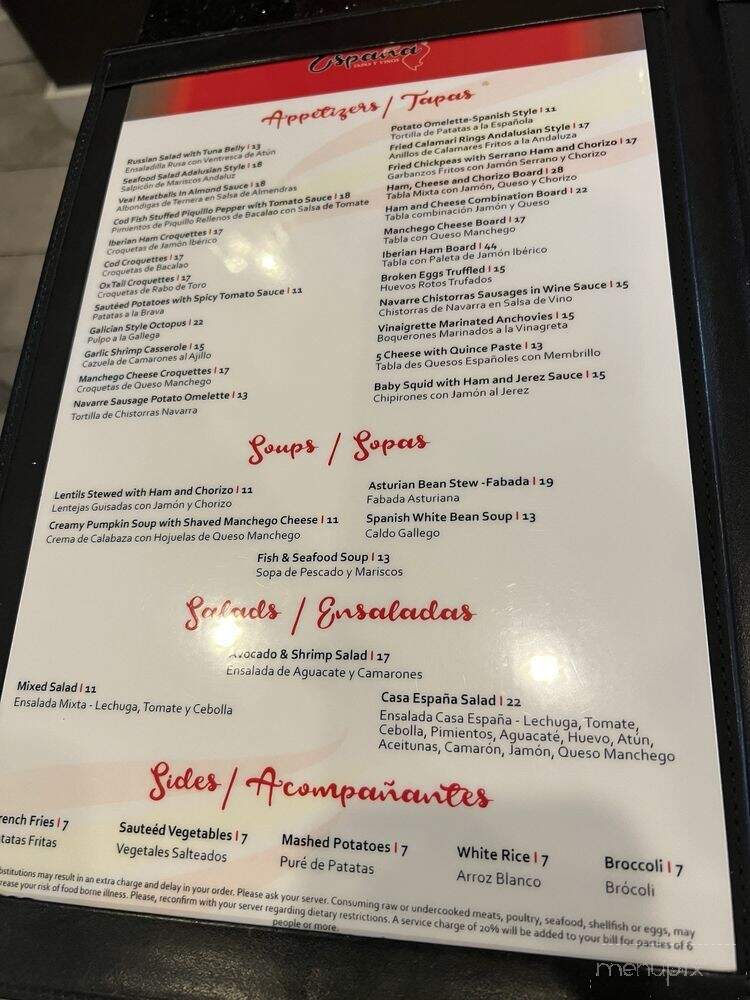 Casa Espana Tapas Y Vinos - Pembroke Pines, FL menu_pic