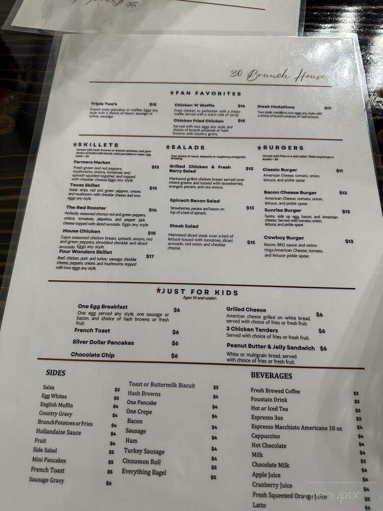 30 Brunch House - Rowlett, TX menu_pic