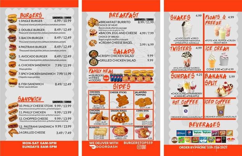 Burger Stop and Grill - Fowler, CA menu_pic