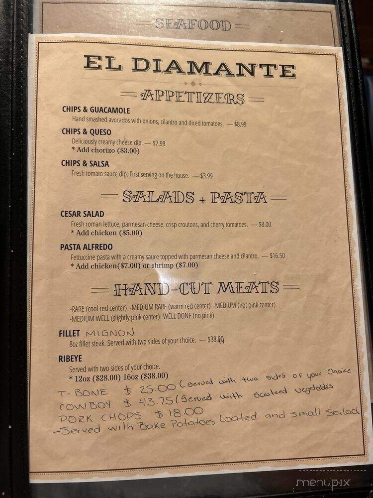 El Diamante Restaurant - Carlsbad, NM menu_pic