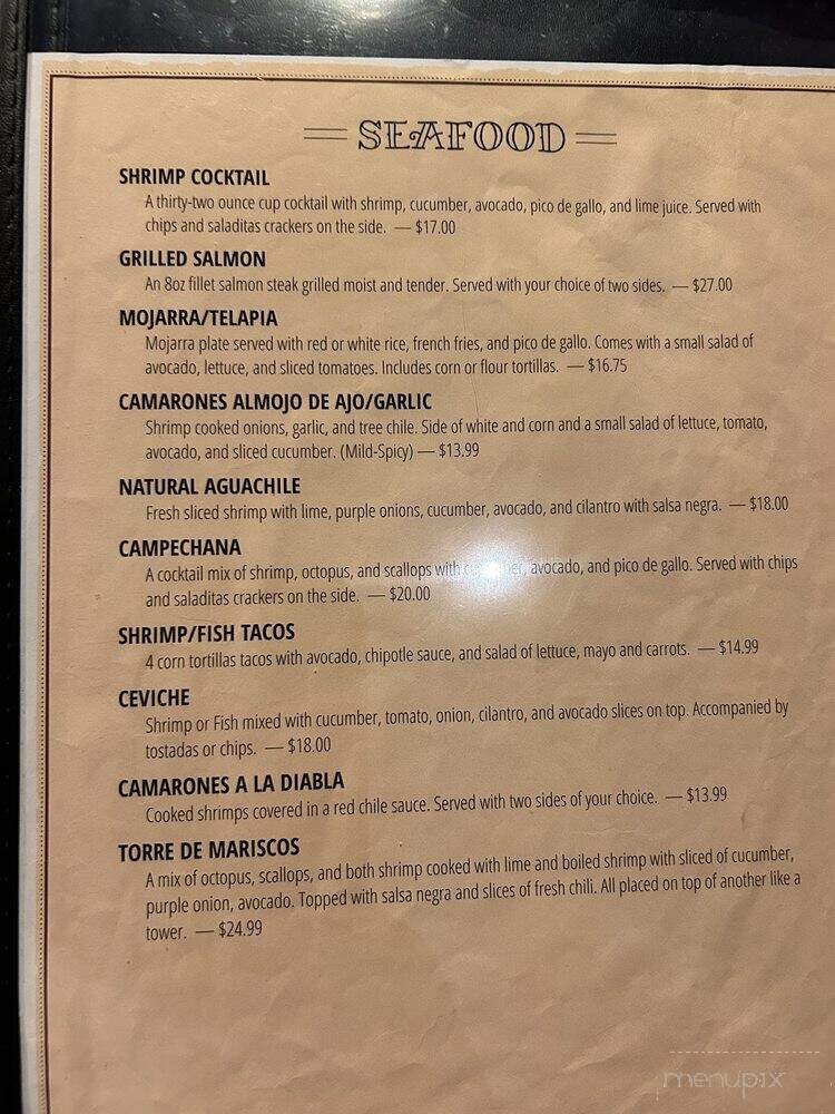 El Diamante Restaurant - Carlsbad, NM menu_pic