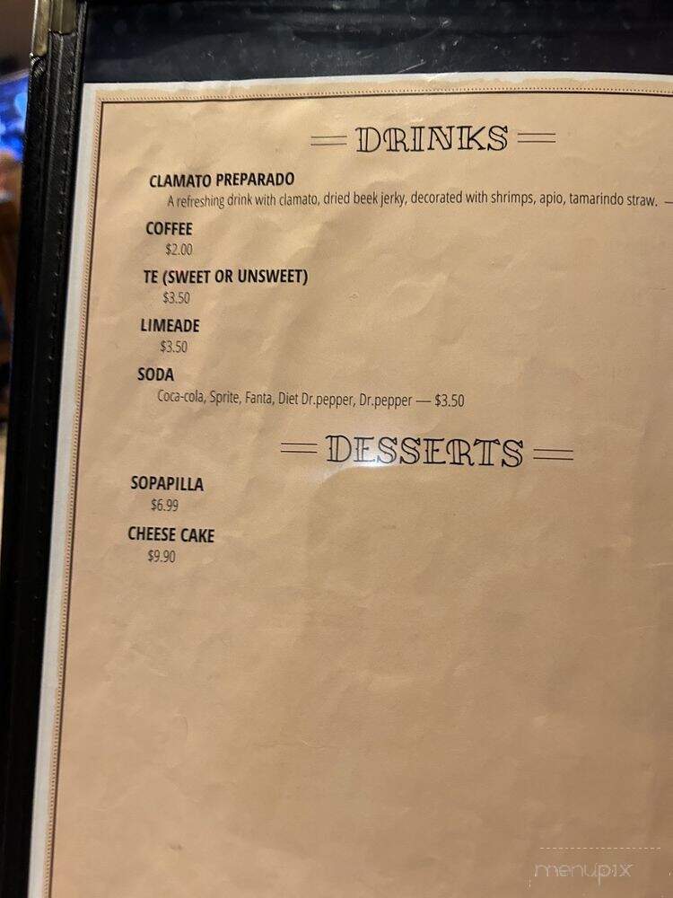 El Diamante Restaurant - Carlsbad, NM menu_pic