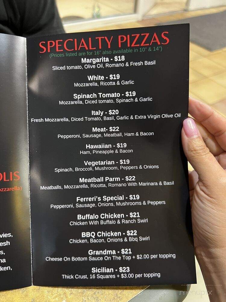 Ferreri's Pizza - Titusville, FL menu_pic