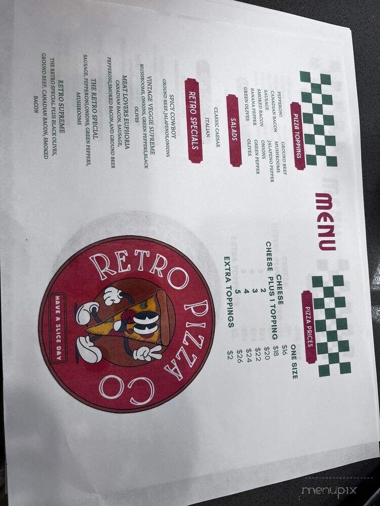 Retro Pizza - Denham Springs, LA menu_pic
