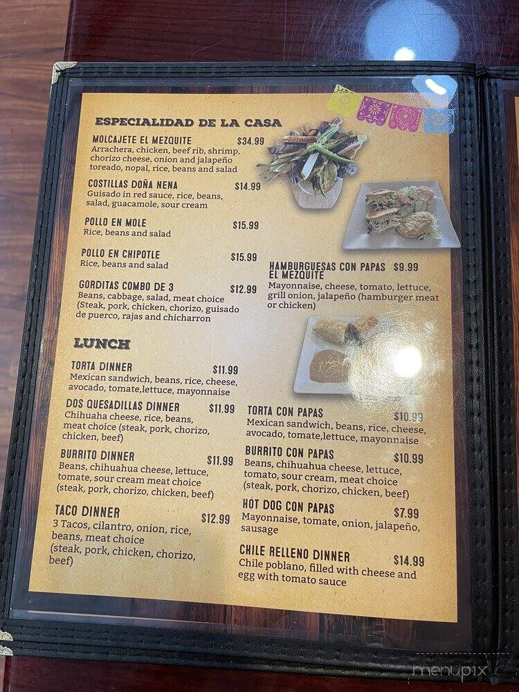 El Mezquite Mexican Restaurant - Glendale Heights, IL menu_pic