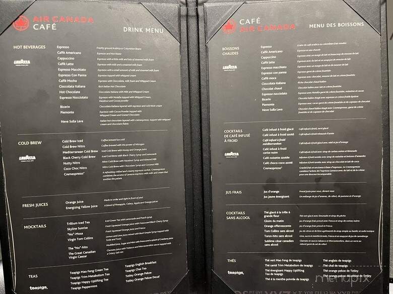 Air Canada Cafe - Mississauga, ON menu_pic