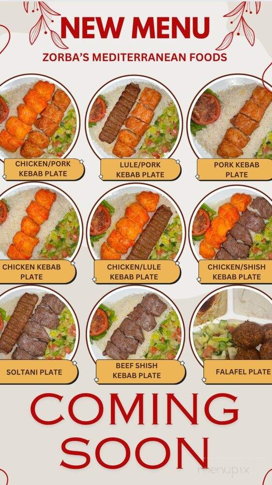 Zorba's Mediterranean Food - Tujunga, CA menu_pic