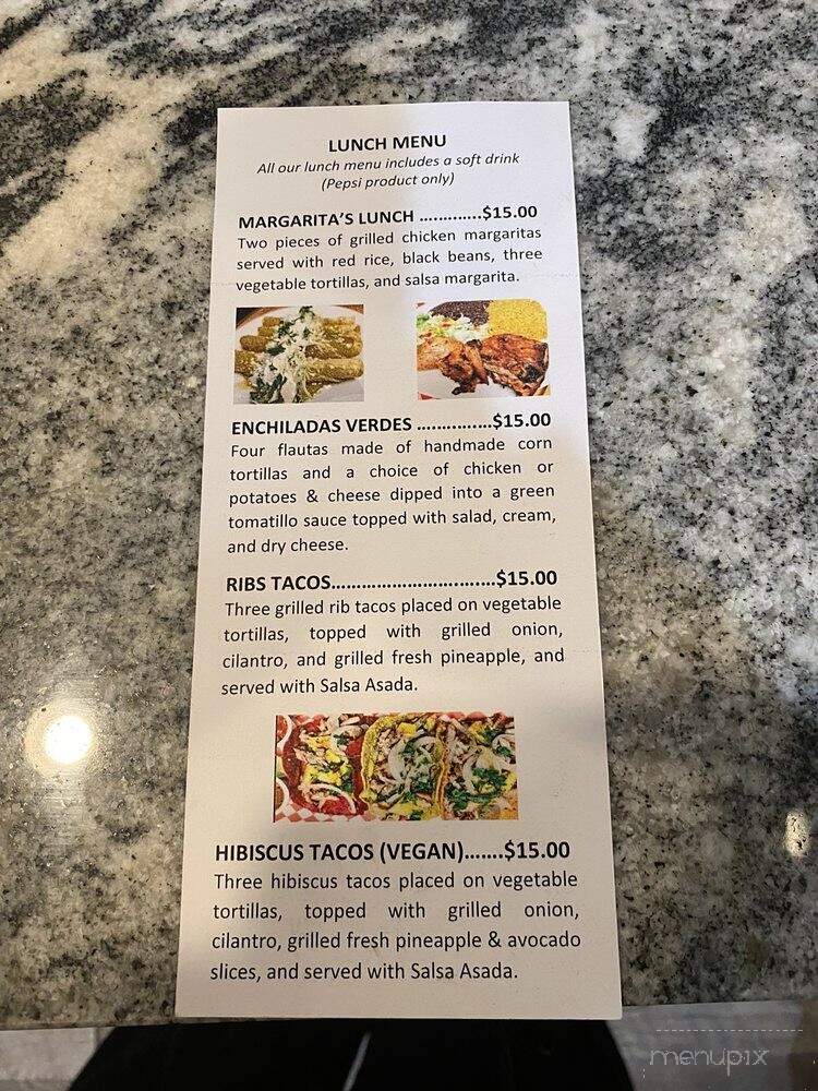 Margarita's Grill - Asheville, NC menu_pic
