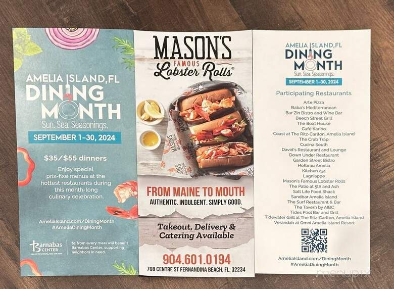 Mason's Famous Lobster Rolls - Fernandina Beach, FL menu_pic
