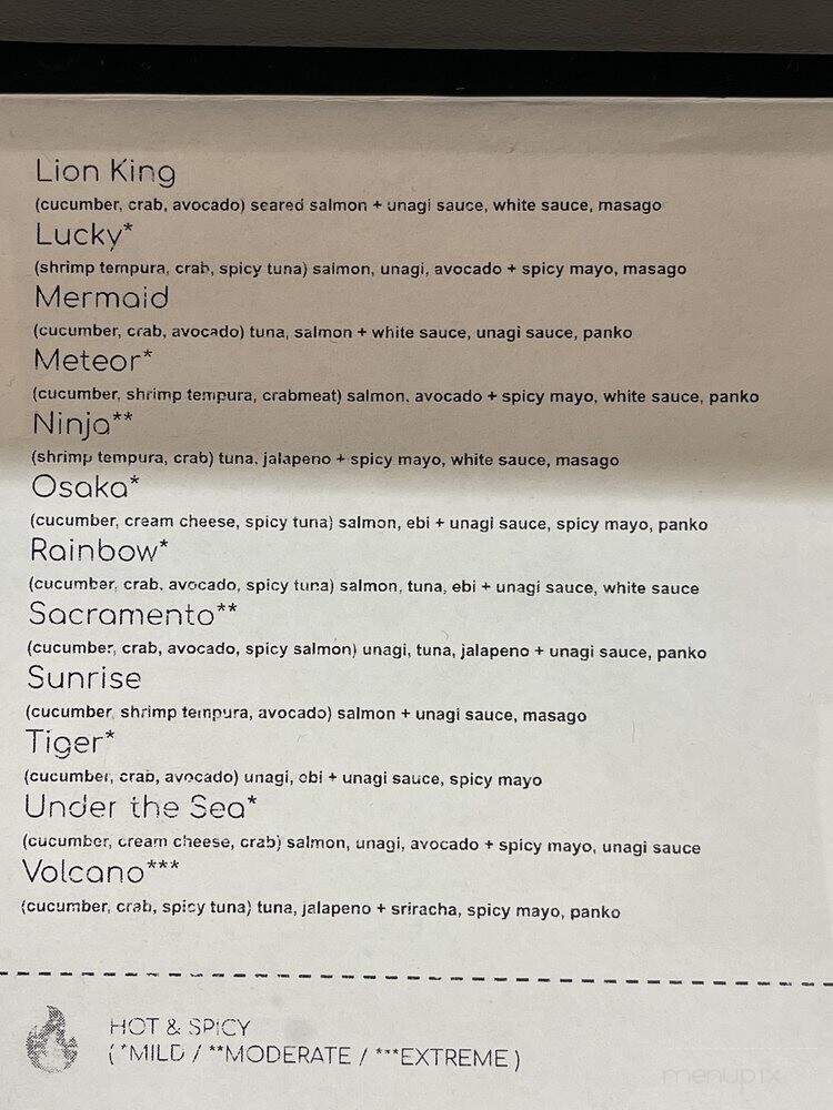 Sushi Go - Fair Oaks, CA menu_pic