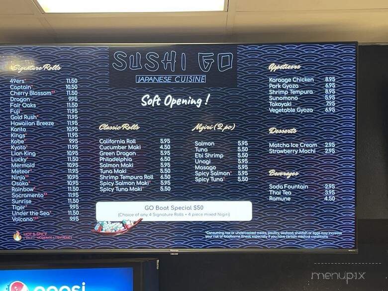 Sushi Go - Fair Oaks, CA menu_pic
