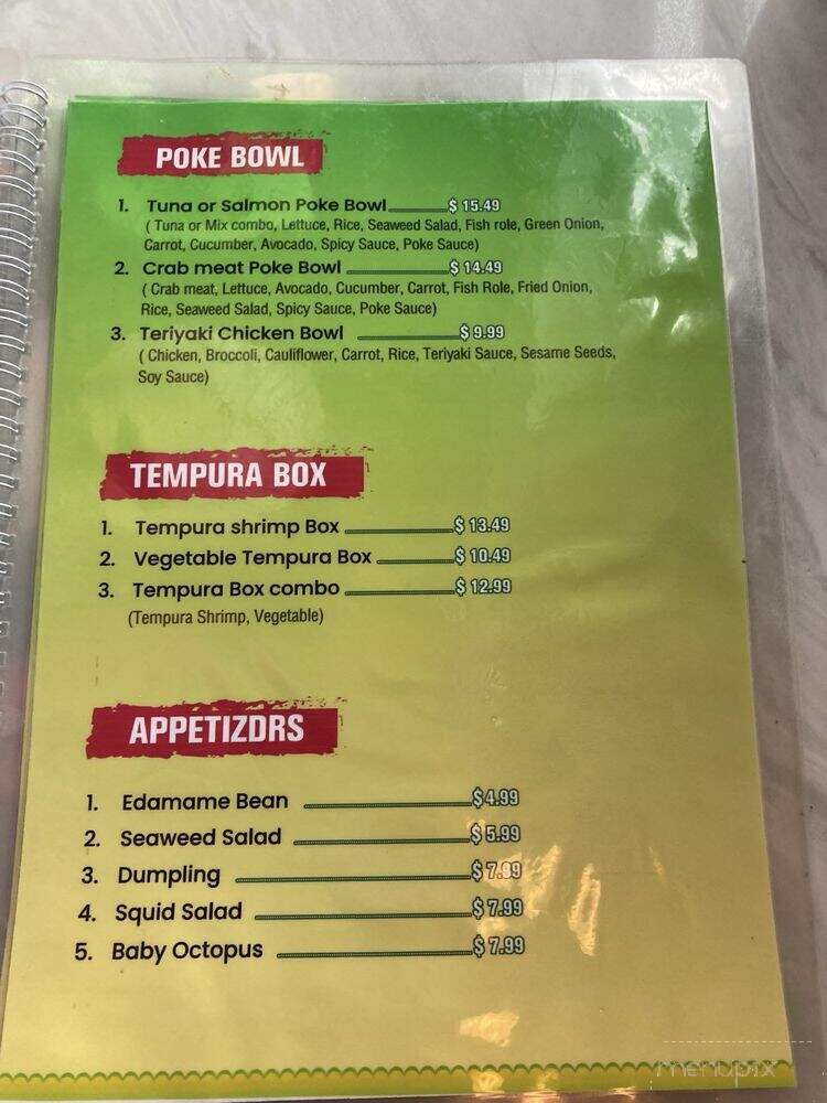 Z Sushi and Asian Food - Redlands, CA menu_pic
