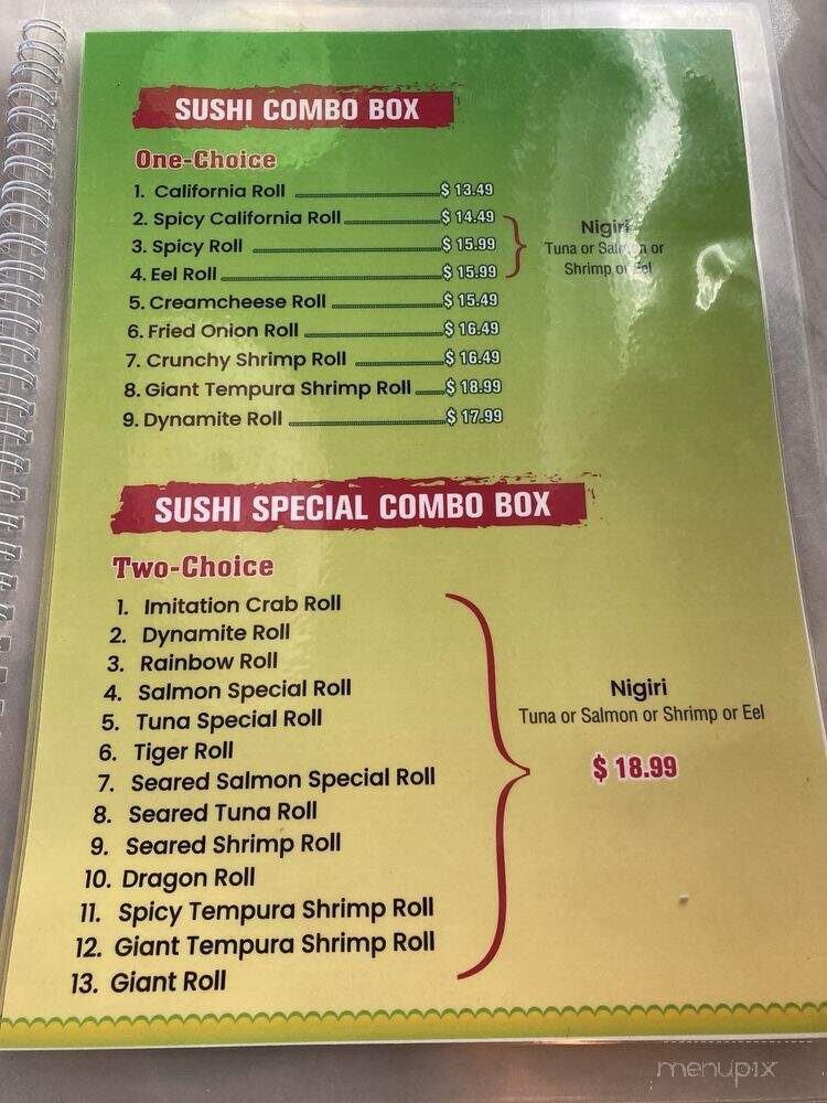 Z Sushi and Asian Food - Redlands, CA menu_pic