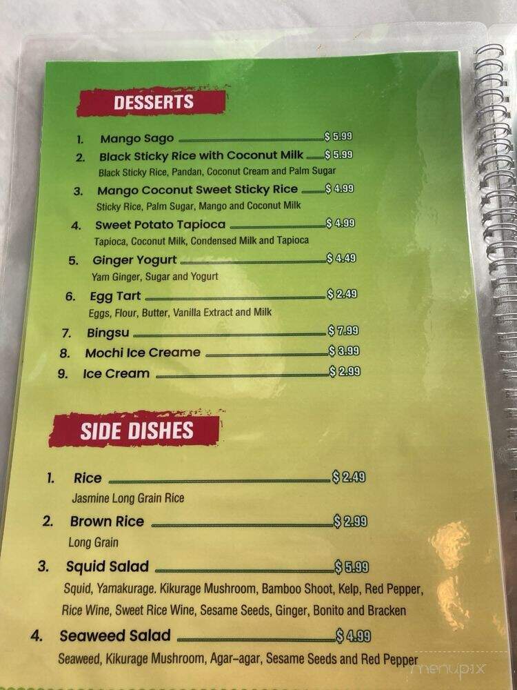 Z Sushi and Asian Food - Redlands, CA menu_pic