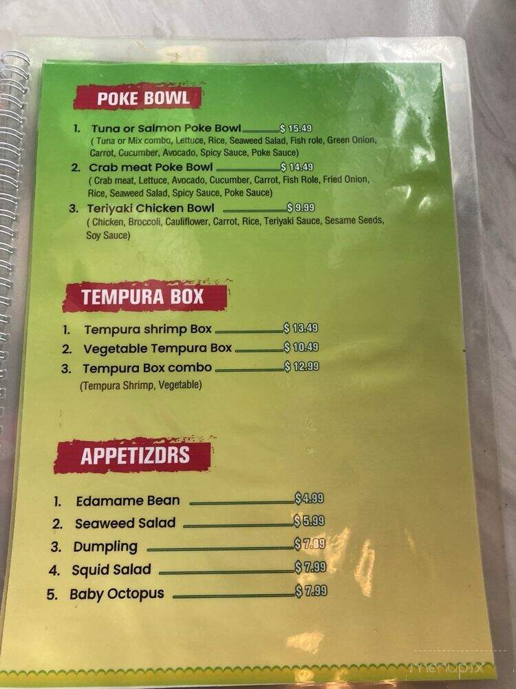 Z Sushi and Asian Food - Redlands, CA menu_pic