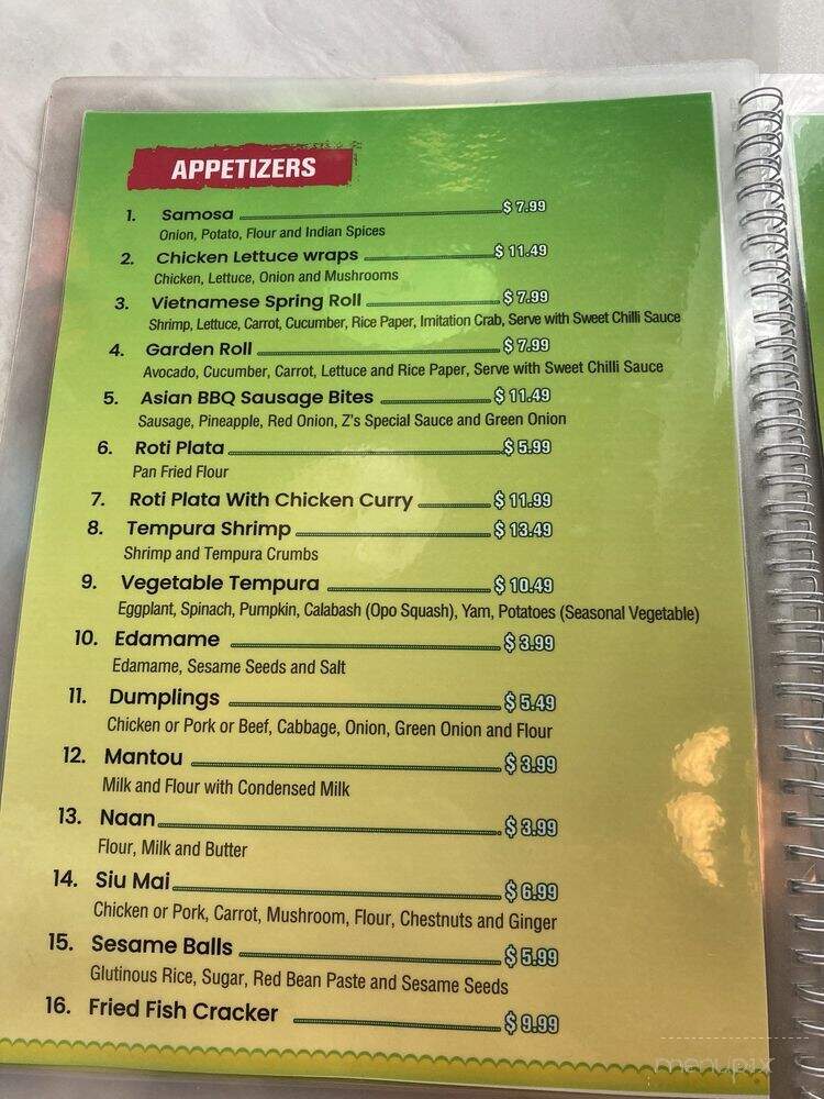 Z Sushi and Asian Food - Redlands, CA menu_pic