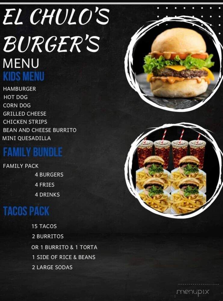 El Chulo Burgers - Rosamond, CA menu_pic