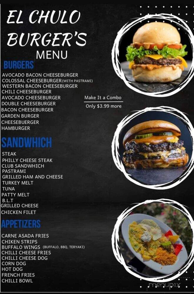 El Chulo Burgers - Rosamond, CA menu_pic