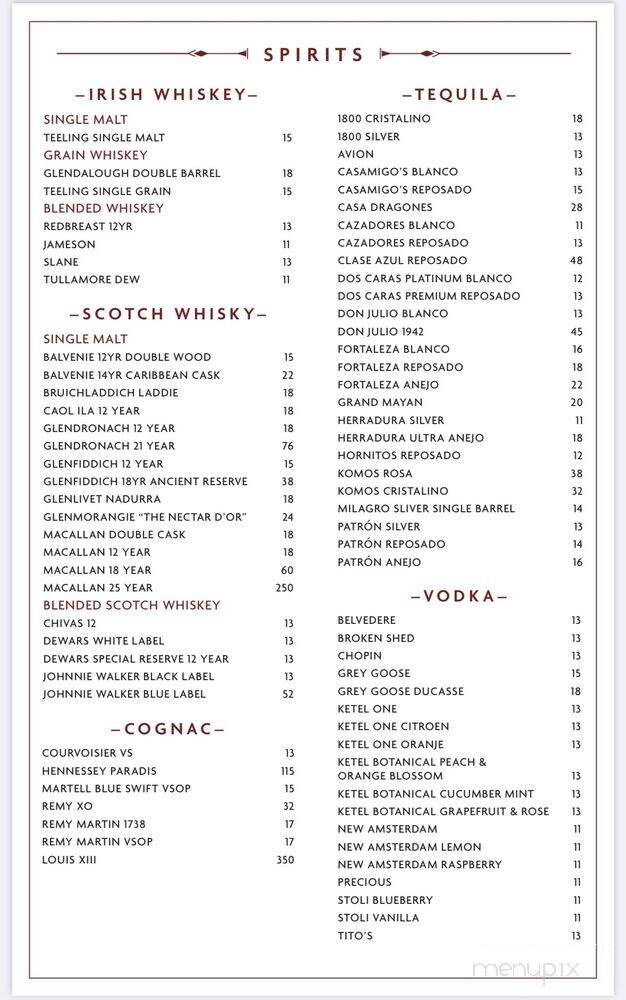 William B's Steakhouse - Las Vegas, NV menu_pic