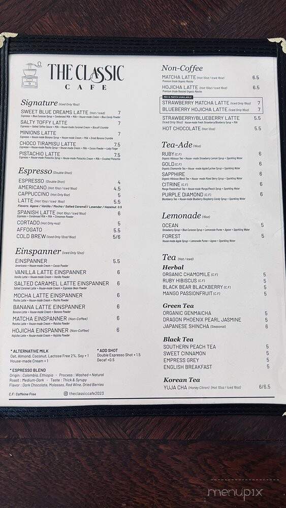 The Classic Cafe - Fullerton, CA menu_pic