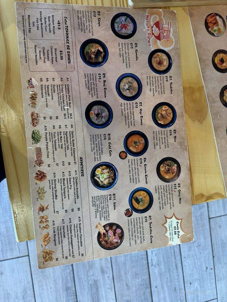 Naruto Ramen - Shreveport, LA menu_pic