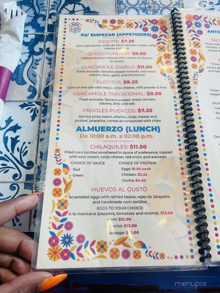 La Dona Cocina Mexicana - Richmond, VA menu_pic
