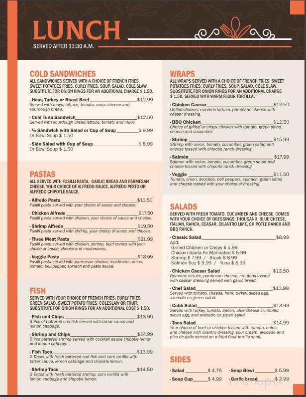 Grandma's Seasoning Restaurant - Bishop, CA menu_pic