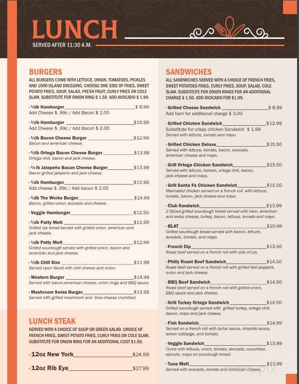 Grandma's Seasoning Restaurant - Bishop, CA menu_pic