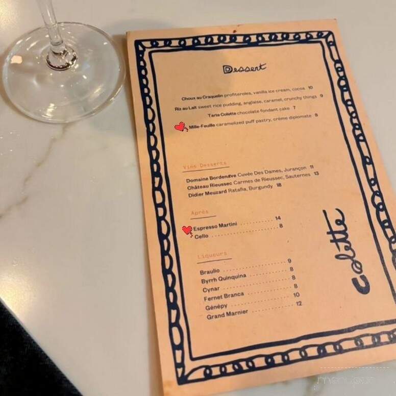 Colette - Cincinnati, OH menu_pic