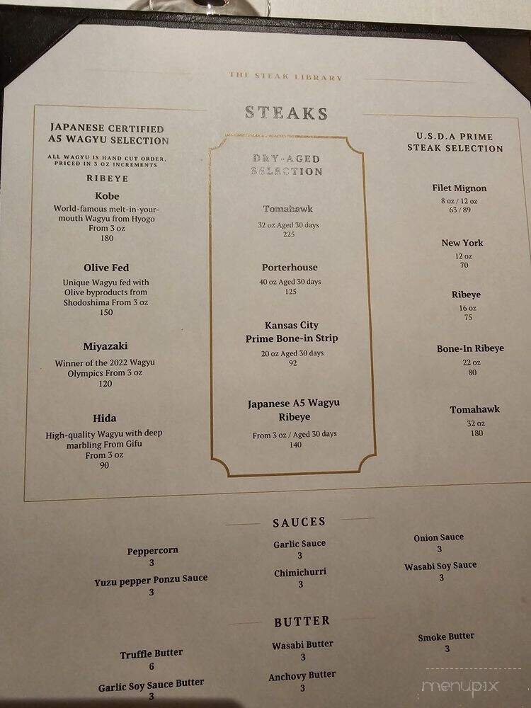 The Steak Library - Lomita, CA menu_pic
