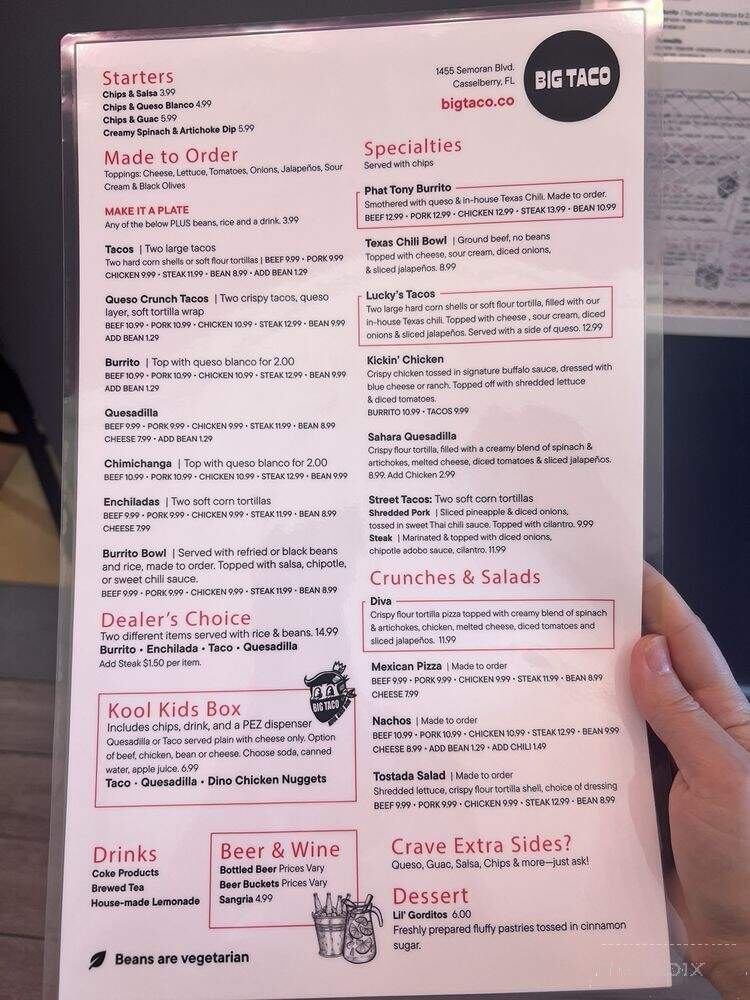Big Taco - Casselberry, FL menu_pic