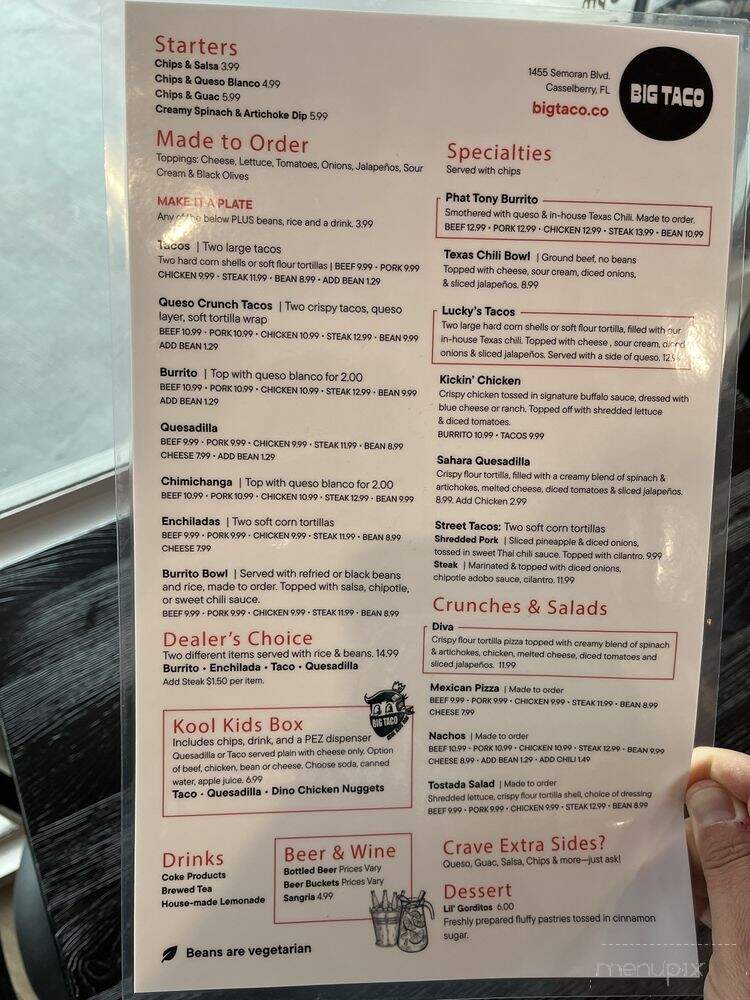 Big Taco - Casselberry, FL menu_pic