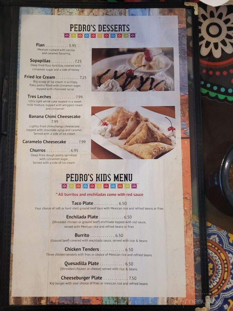 Pedro's Taco & Tequila Bar - Lake Charles, LA menu_pic
