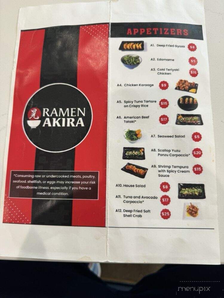 Ramen Akira - Flower Mound, TX menu_pic