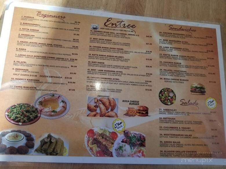 Aladdin Jr Restaurant and Cafe - Covina, CA menu_pic