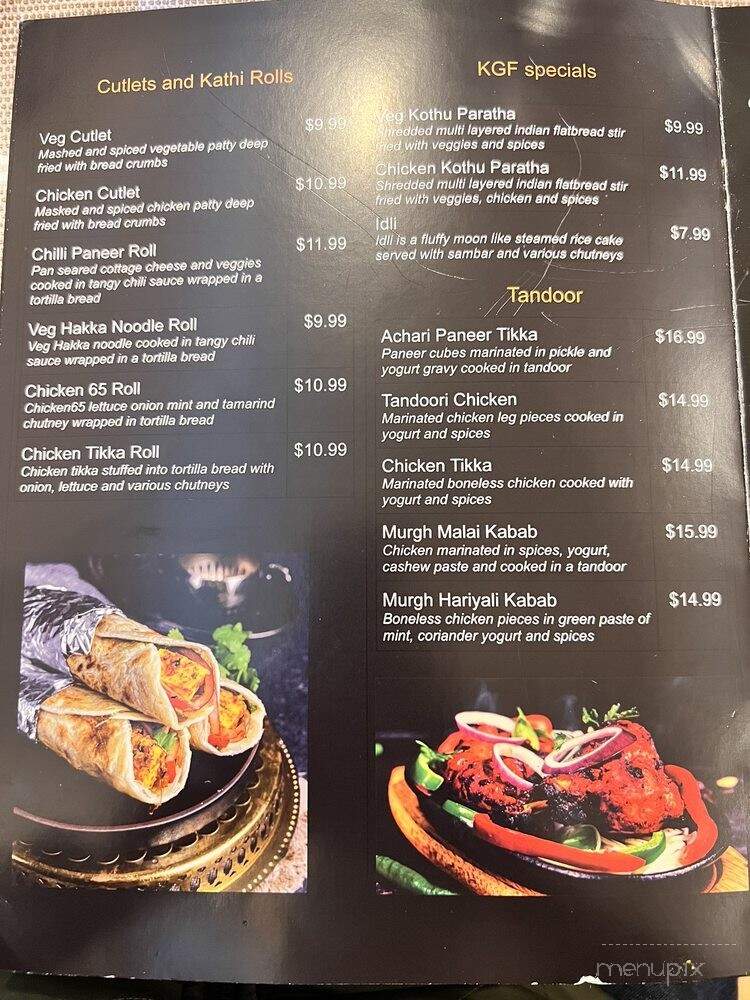 K G F Indian Restaurant - Kirkland, WA menu_pic