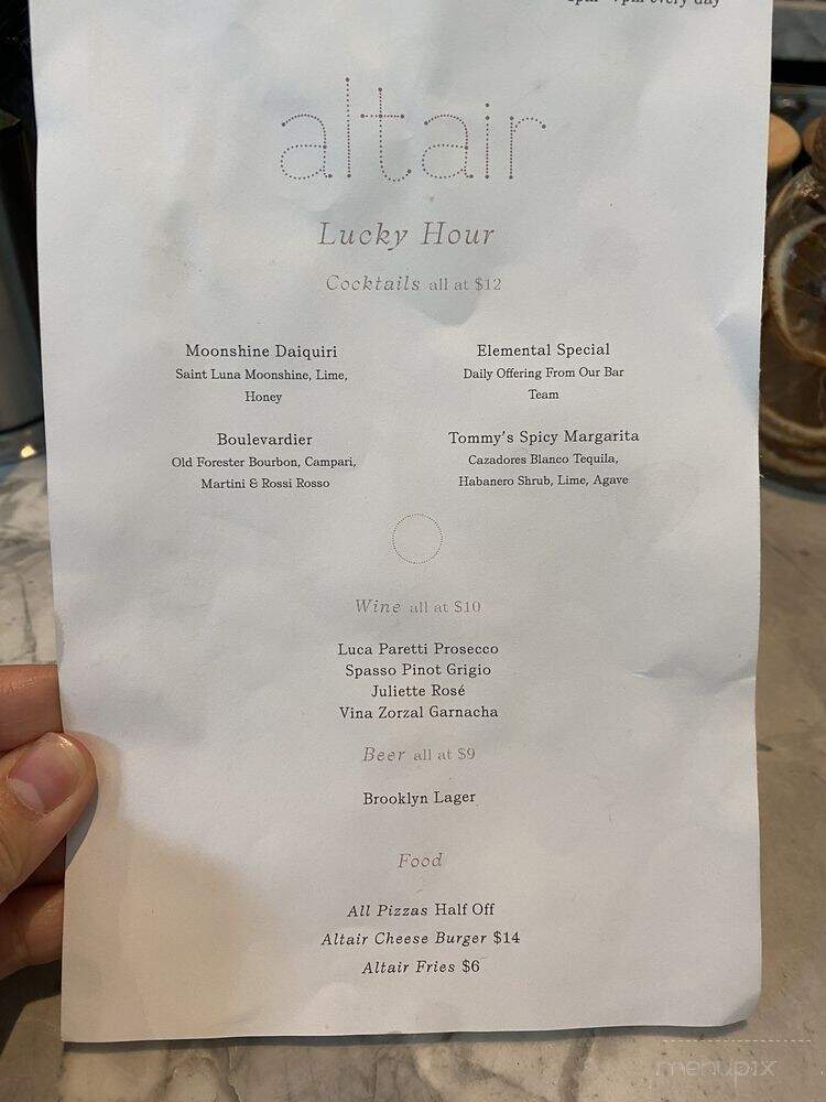 Altair NYC - New York, NY menu_pic