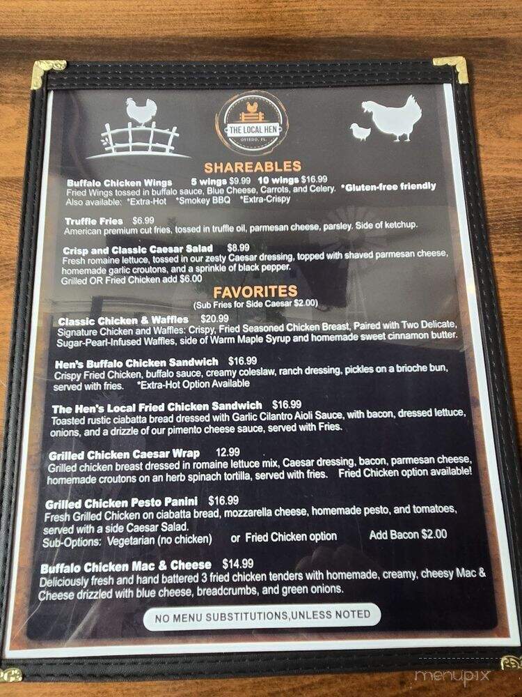 The Local Hen - Oviedo, FL menu_pic