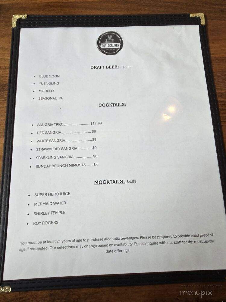 The Local Hen - Oviedo, FL menu_pic