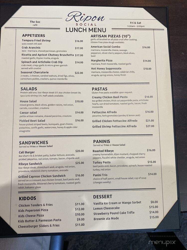 American Social - Ripon, CA menu_pic
