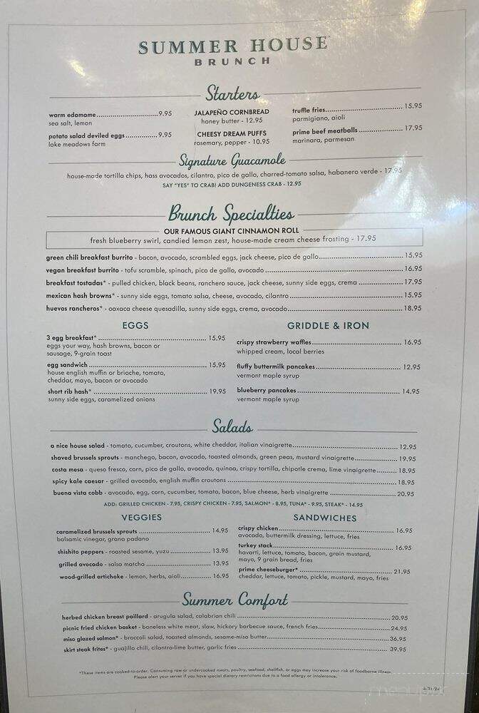 Summer House - Las Vegas, NV menu_pic
