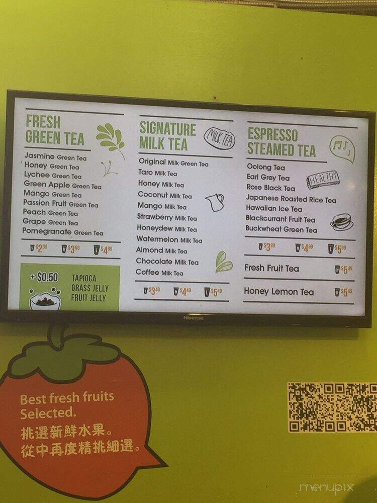 Real Fruit Bubble Tea - Markham, ON menu_pic