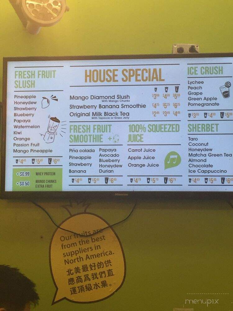 Real Fruit Bubble Tea - Markham, ON menu_pic