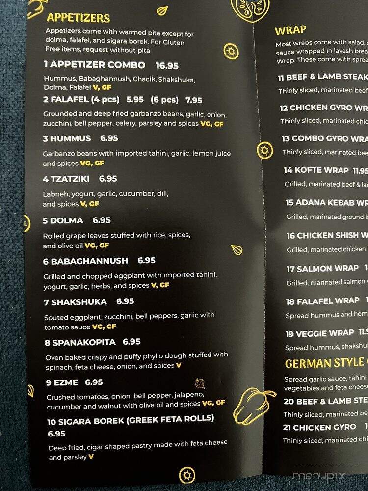 Ararat Kebab & Gyros - San Francisco, CA menu_pic