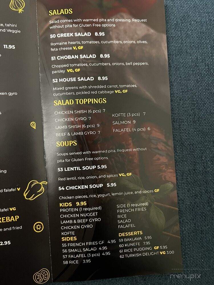 Ararat Kebab & Gyros - San Francisco, CA menu_pic